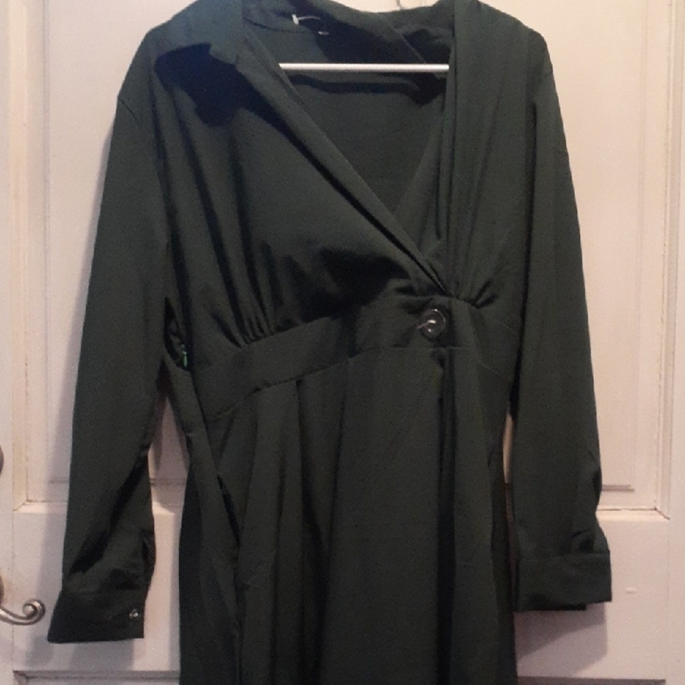 Dark Green Long Sleeve Dress